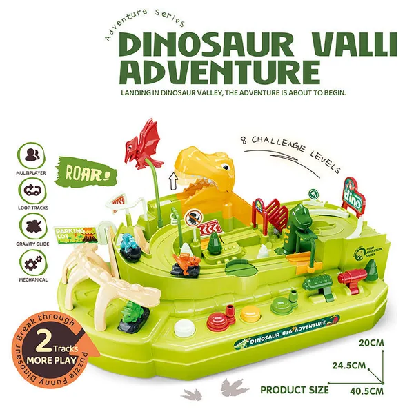 Dinosaur Adventure Game Toy Racing Puzzle Track for Kids Educational Playing view 2