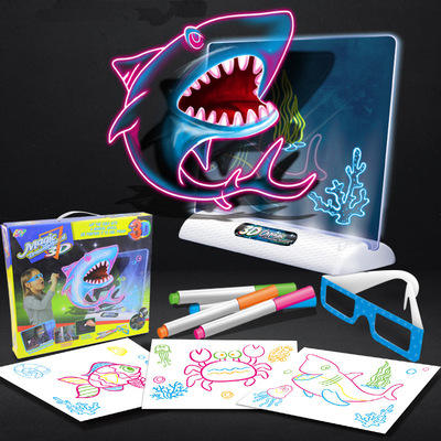 Customs Educational Toys Baby Toys Creative Plastic DIY Magic Children's Drawing Board 3D for Kids Waterproof Painting Pad Board