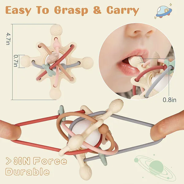 2023 NEW Soft Silicone Teether Montessori Toys Baby Rattle Toys Baby Chew Toys view 6