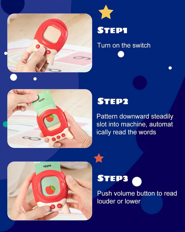 Early Childhood Educational Plastic Flash Cards Kids' Language Learning Device with Word Playing Features for Studying view 4