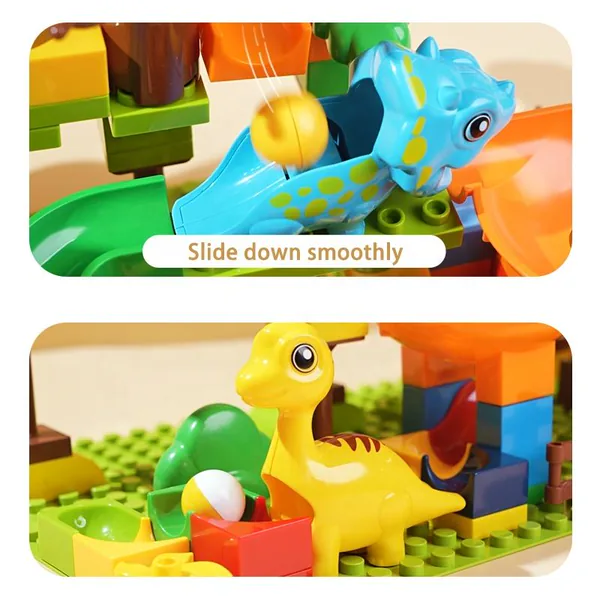 135PCS Dinosaur Marble Race Run Big Blocks DIY Building Blocks Funnel Slide Assembly Bricks Educational Toys view 4