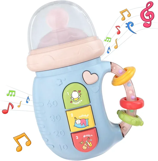 Story Machine Musical Toys Cute Baby Bottle Light-up Toy Feeding Bottle Toy with Music Newborn Rattle