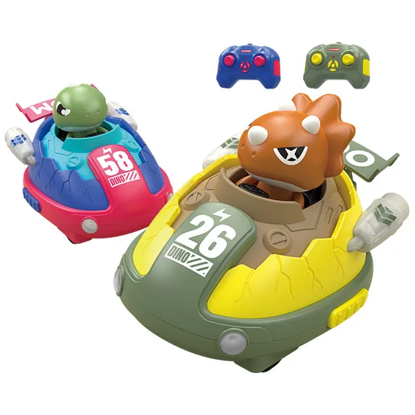 Remote Control Cars for Kids Toy Animals Dinosaur RC Ejecting Bumper Car RC Battle Race Car Set of 2 Players with Light-up Toys view 2