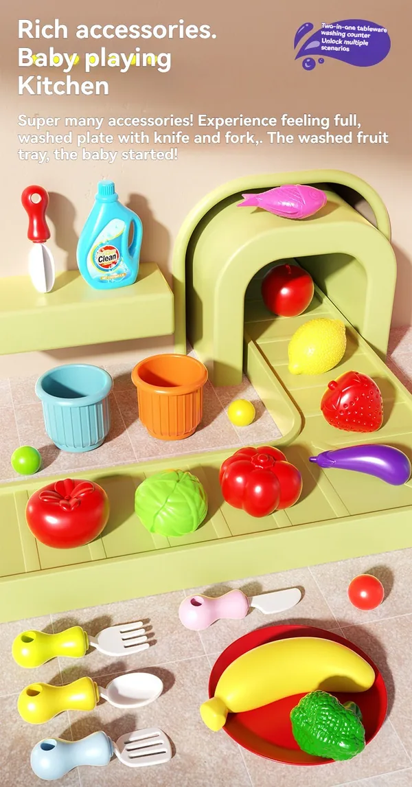 Educational Children's Electric Dishwasher Pretend Play Water-Recirculating Multi-Functional Water Toy view 7