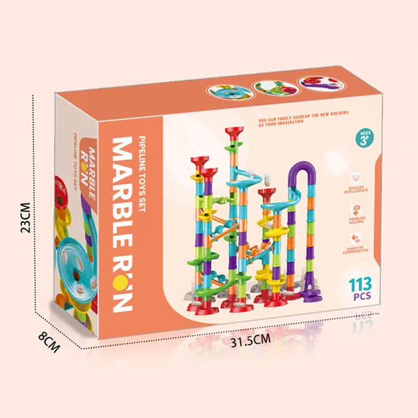 113PCS Marble Run Set for Children Playing DIY Educational Toy Marble Race Run Toy view 2