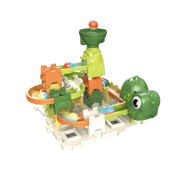 3 in 1 Dinosaur Toys for Kids Roll Ball Building Blocks Track Toys Marble Run Set view 5