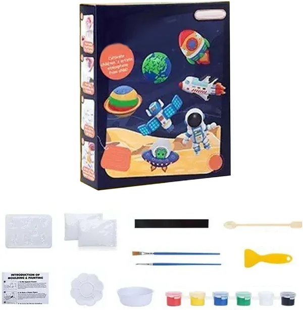 DIY Dinosaur Painting Kit for Kids Plaster Painting Figurine Pretend Play Toy Animals Sculpture Pigments Toy view 2