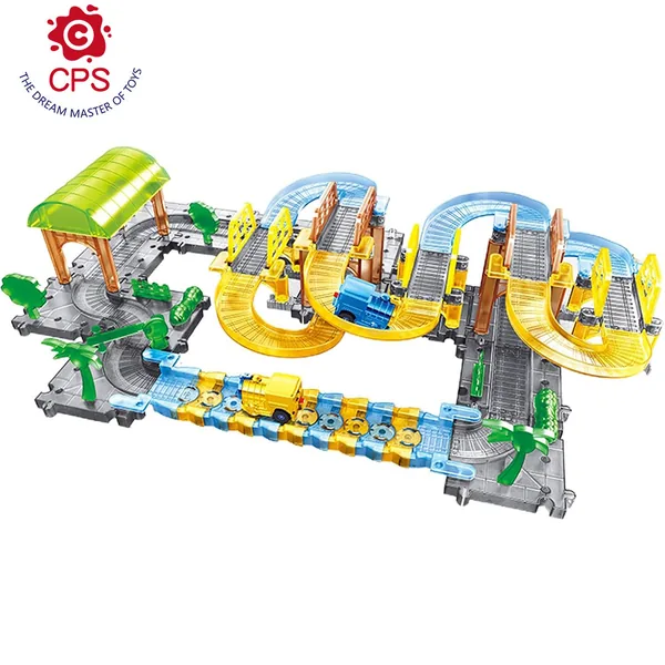 Factory New RC Race Car Electric Train ABS Educational Puzzle Assembly Track Set for Kids 2-4 & 5-7 Years