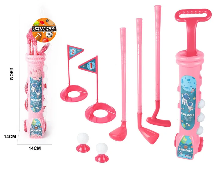 2024 Mini Golf Club Set Plastic Outdoor Exercise Toy with Golf Cart Sport Toy for Kids view 2