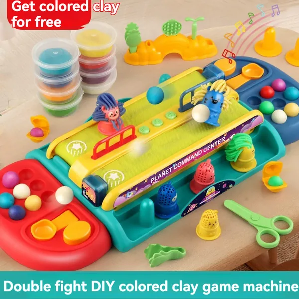 Multi-functional Colorful Set Toy Fidgets Toy Colorful Clay Electric Conveyor Two-player Battle Table Pretend Play Toy view 4