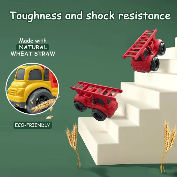 Toddler Car Toys 4 Pcs Dump Truck & Mixer Cement Set BPA Free ABS Plastic Educational Outdoor Toys for 2 to 4 Years view 5