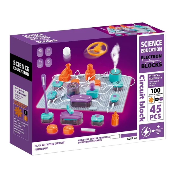 Children Science Educational Electronic Circuit Blocks Kids Stem Toy Electronics Exploration Kit Physics Electric Circuit Kit view 2