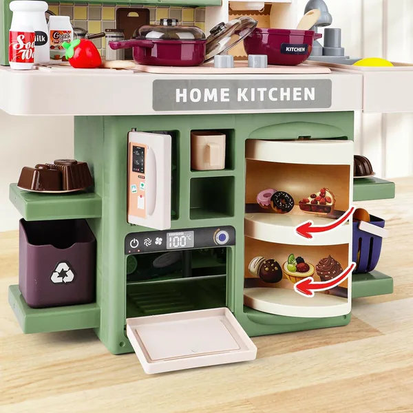 Kitchen Set Toy with Realistic Steam and Light-up Toys Pretend Play Food and Cooking Play Toys view 5