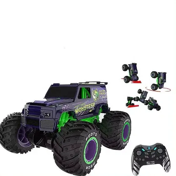 New Latest 2.4G Standing Stunt RC Car 360 Rotating 1/10 Scale Driving Flip Stunt Drift Monster Remote Control Car Toy view 3