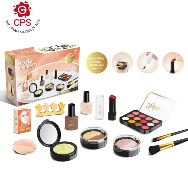 Princess Cosmetic Set Toys Kids Makeup Kit for Girls Plastic Beauty Vanity Pretend Play Set