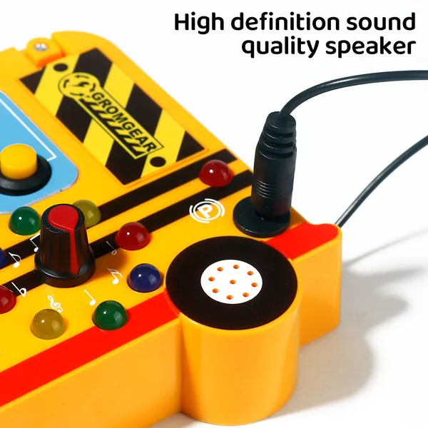 Montessori Board Sensory Toys for 2 to 4 Years with LED Light Switches School Bus Shape Fidgeting Board Travel Toys