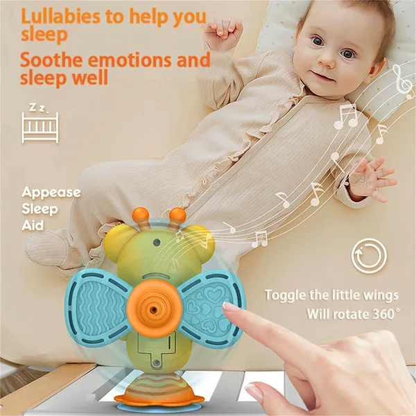 2024 Fast Delivery Honey High Chair Toys Baby Musical Toys Suction Cup Spinner Toys view 5