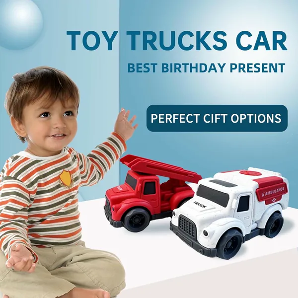 Fire Truck BPA Free Trucks Toys for Toddlers Dump Truck Outdoor Toy Cars for Kids view 4