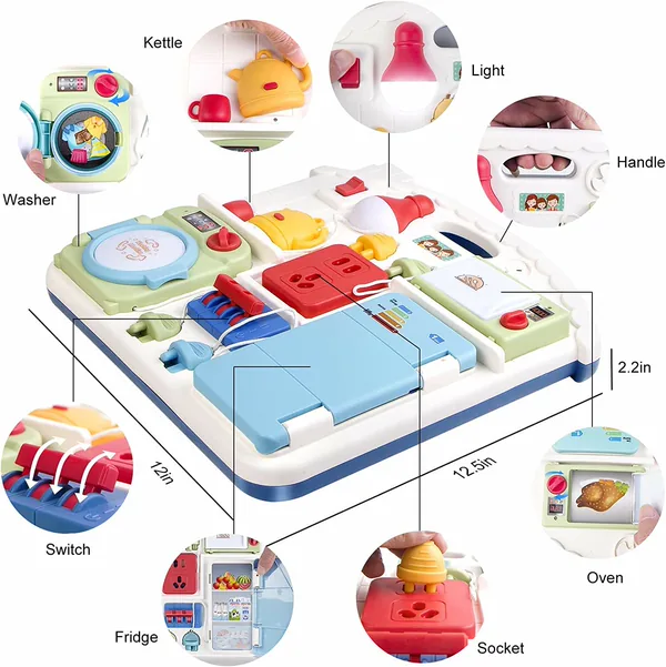 Home Appliance Montessori Busy Boards Book Toys Sensory Toy Musical Felts Busy Board for Kid