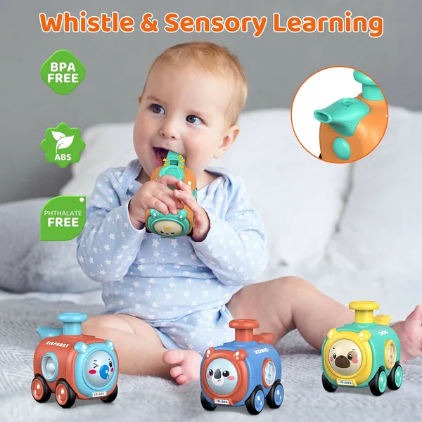 2024 4 in 1 Set Press and Go Boys Toys Cartoon Animal Train Toy Car Toy for Child view 3