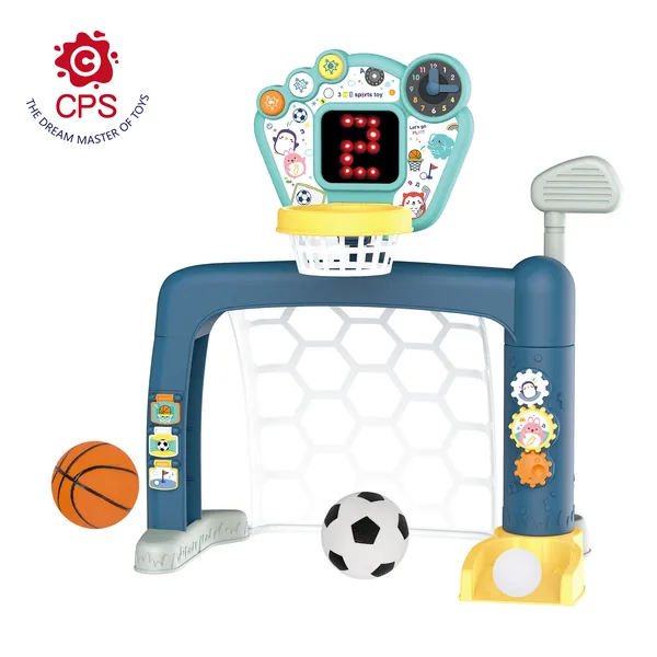New Portable 3-in-1 Outdoor Sports Toy Golf Basketball & Toss Game Stand for Toddlers Made of Durable Plastic view 3
