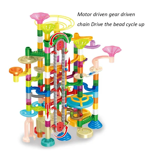 DIY Educational Toys 236PCS Electric Marble Run Set with Different 14MM Balls Marble Race Run Toy view 5