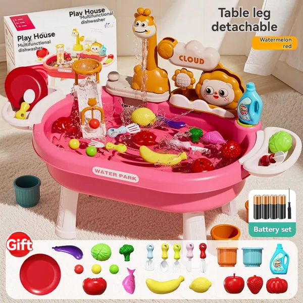 Educational Children's Electric Dishwasher Pretend Play Water-Recirculating Multi-Functional Water Toy view 6
