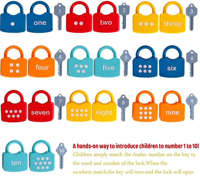 CPS Animals Numbers & Alphabet Design Kids Locking Toy Different Matching Game Montessori Learning Locks Toy