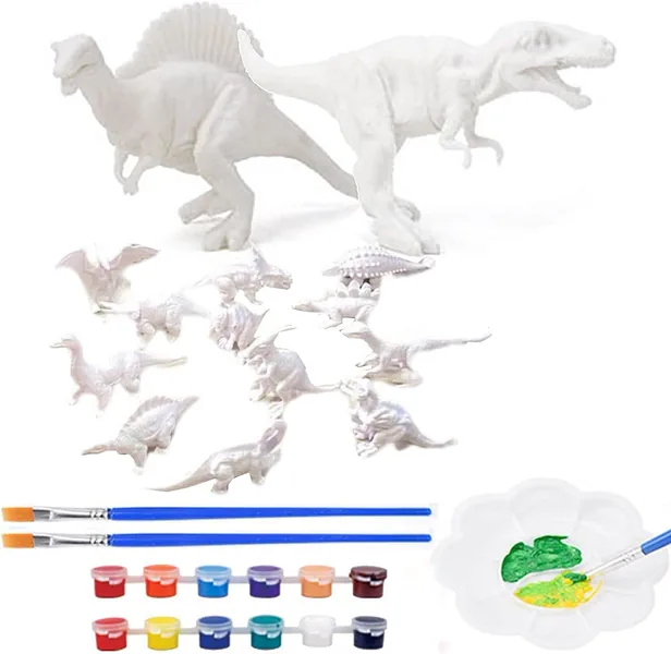 Dinosaur Toys for Kids 2 in 1 Dinosaurs Painting Kits and Pull Back Cars for Boys Arts and Crafts Set view 4