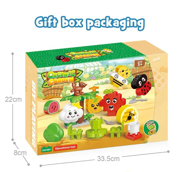 47PCS Big Size Building Blocks Set Organic Vegetable Farm Garden Building Toy Kids Pretend Play Preschool Educational Toy Gift view 3