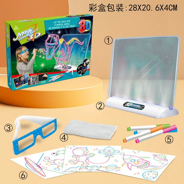 Customs Educational Toys Baby Toys Creative Plastic DIY Magic Children's Drawing Board 3D for Kids Waterproof Painting Pad Board view 2