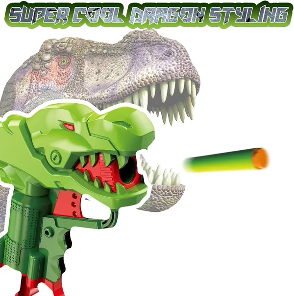 Small Dinosaur Foam Blasters for Toddlers Soft Bullet Gun Cool Toddler Kids Toy Gun Gifts view 3