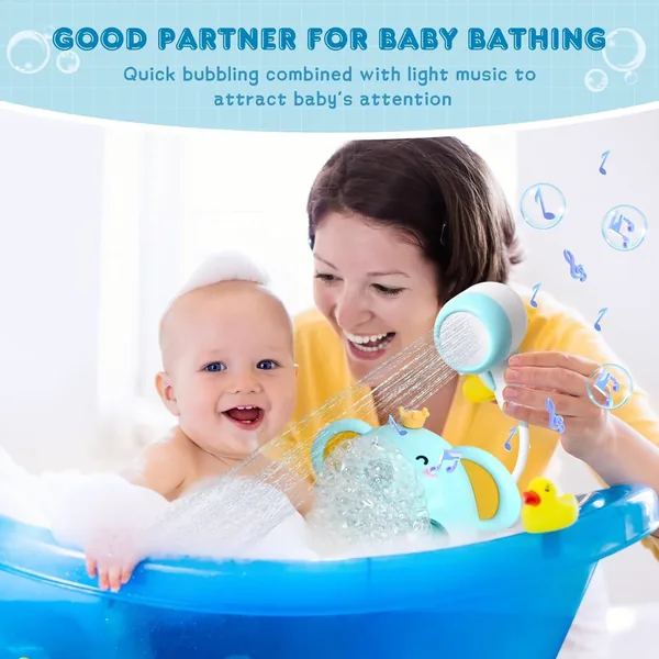 Bath Bubble Machine Baby Elephant Bubble Bath Toy Maker for the Bathtub view 4