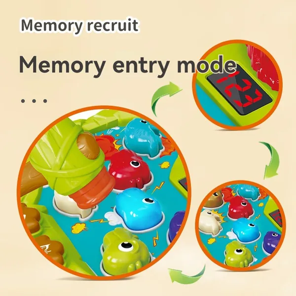 Dinosaur Whack Mole Game Toy Animals Interactive Pounding Toys with Music and Light-up Toys view 4