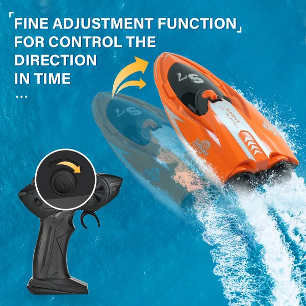 High-Speed 2.4G RC Boat for Adults Large Racing Remote Control Boat with Ligh-up Toys and Charger Included view 2