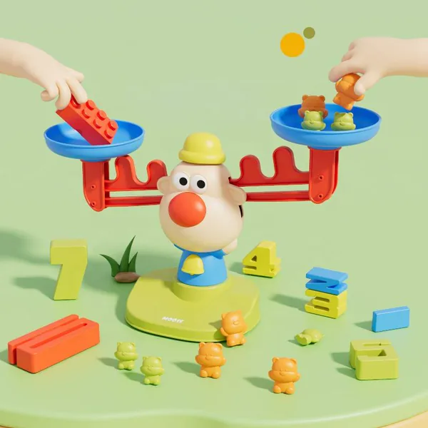 Christmas Gift Reindeer Balance Counting Cool Math Games STEM Toys for 3 4 5 Year Olds Cool Math Educational Kindergarten