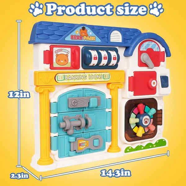 Busy Board for Toddlers Montessori Locks Toys Baby Music Toys Sensory Fidgets Latches Board Activity Board for Fine Motor Skills view 4