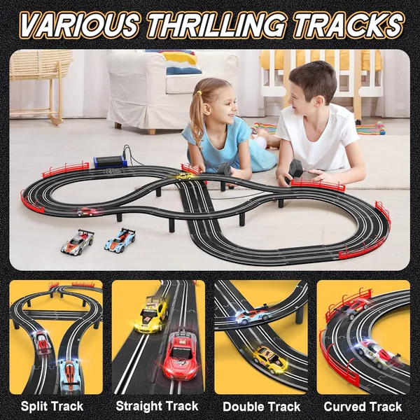 Slot Toys Hand-operate Track Cars 4.9 Meter Stainless Steel Track Set Slot Toys for Kids view 5
