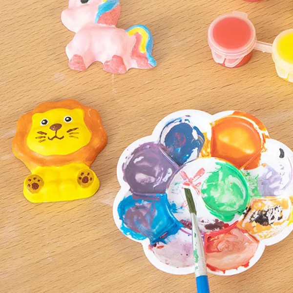 DIY Dinosaur Painting Kit for Kids Plaster Painting Figurine Pretend Play Toy Animals Sculpture Pigments Toy view 6