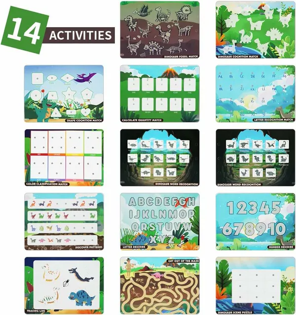 2023 New Montessori Quiet Book Busy Book Dinosaur Toys Sensory Educational Toys for Kids view 3