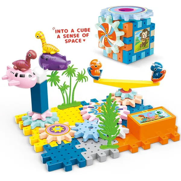 Dinosaur Toy Electronic Building Blocks Toy Set 42PCS with Sound and Light