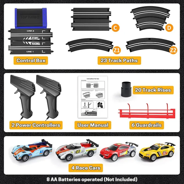 Slot Toys Hand-operate Track Cars 4.9 Meter Stainless Steel Track Set Slot Toys for Kids view 4