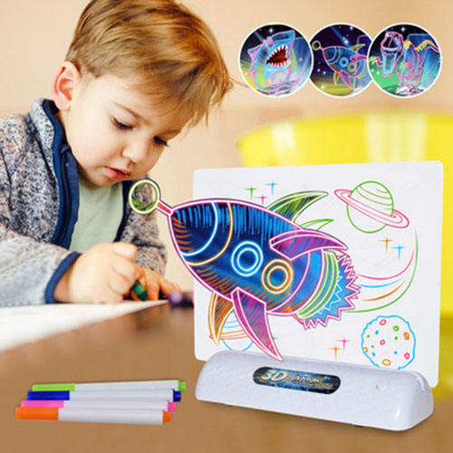 Customs Educational Toys Baby Toys Creative Plastic DIY Magic Children's Drawing Board 3D for Kids Waterproof Painting Pad Board view 5