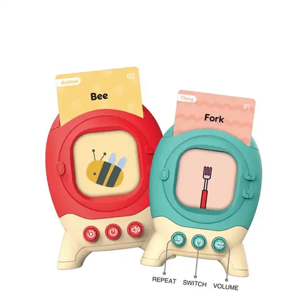 Early Childhood Educational Plastic Flash Cards Kids' Language Learning Device with Word Playing Features for Studying