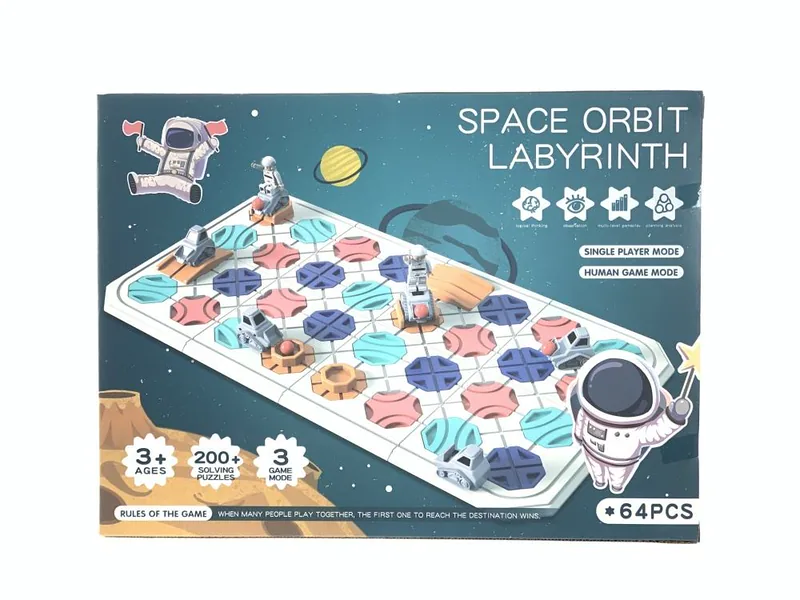 Dual Truck DIY Building Blocks Construction Track Maze Game Set Kid Educational Space Inertia Car (64pcs) Plastic Material view 2