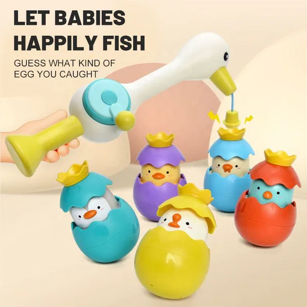 Kid Bath Toy for Kids Animal Egret Magnetic Fishing Games With Lights Squirting Toys for Kids Ages 2-4 Years view 4