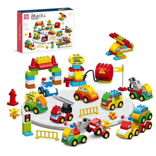 2024 140pcs Educational Learning Toys Kids Big Building Blocks Car Toys Kids Building Kits view 2