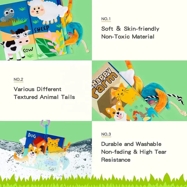 Soft Basy Baby Book Touch and Feel Baby Books Baby Memory Toys Sensory Learning Stroller Shower Funny Toys view 3