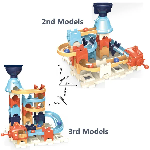 Kids Building Block Ejection Ball Run Toy Set with 3 Changeable Shapes Marble Race Track for Boys Girls view 4