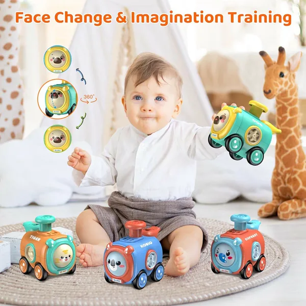 2024 4 in 1 Set Press and Go Boys Toys Cartoon Animal Train Toy Car Toy for Child view 5